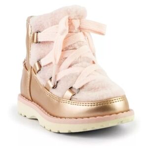 Dr. Scholl's Kids’ Aspyn Bronze Pink Fur Bootie Toddler Girls Boots sz 8-10